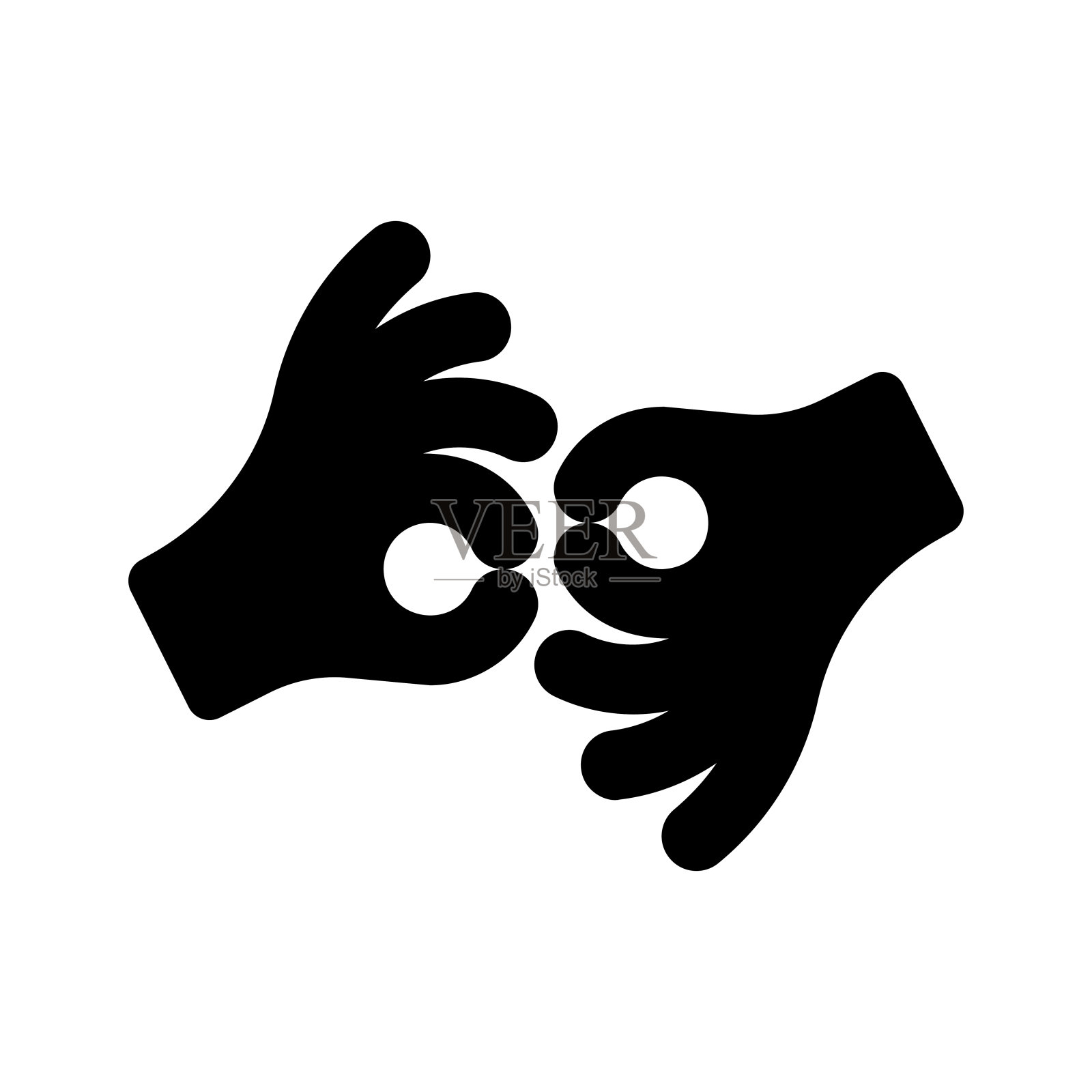 符号语言解释向量图标。美国唱语言手符号孤立在白色背景。向量EPS 10插画图片素材