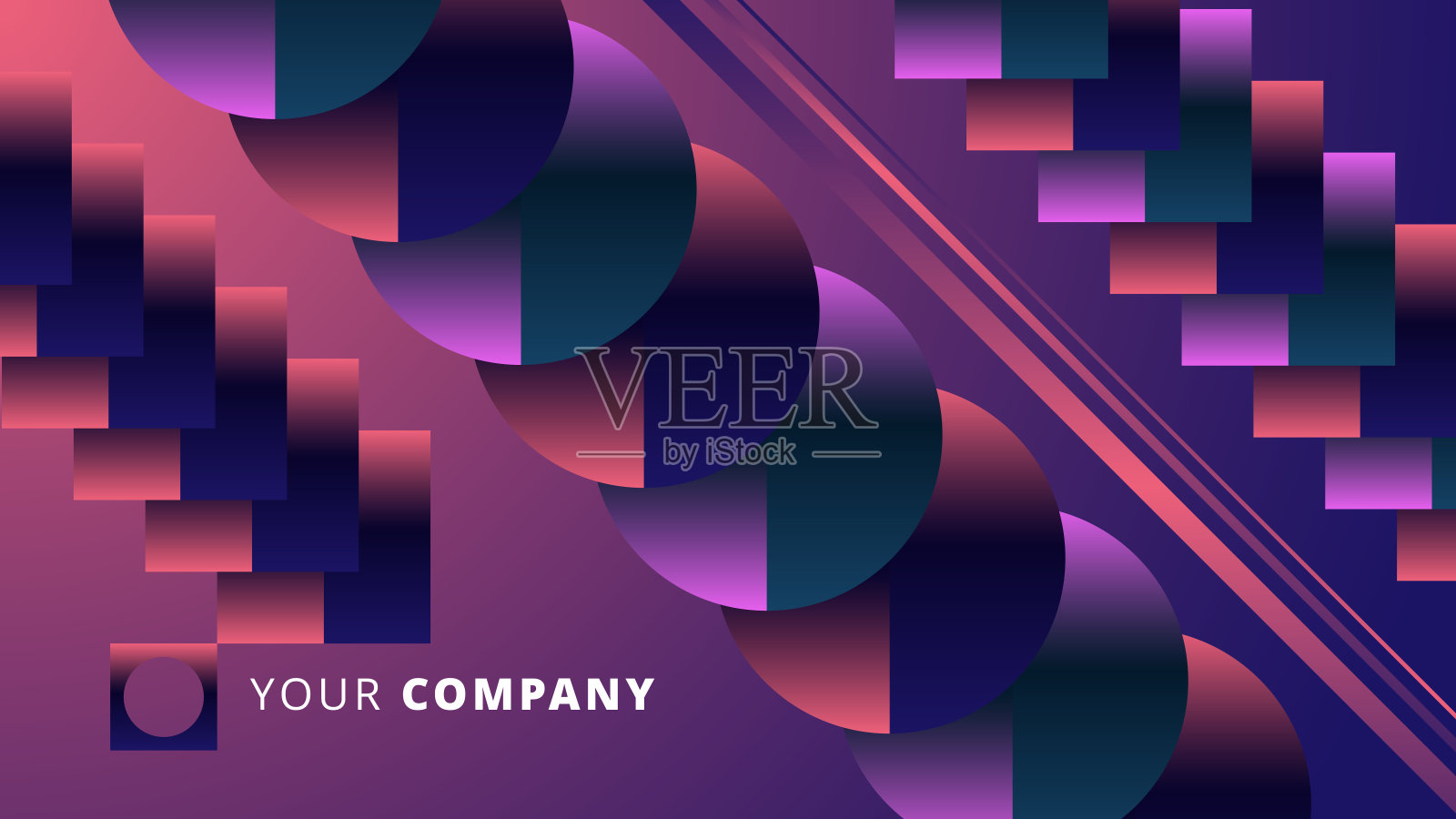 抽象登陆页与圆设计矢量插图。插画图片素材