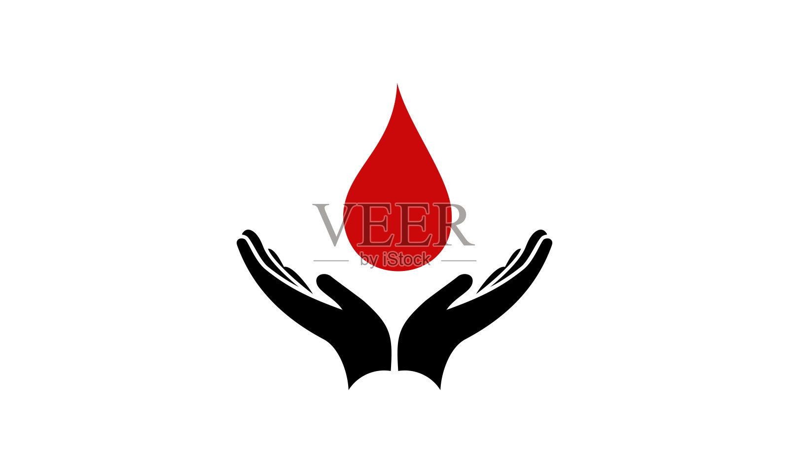 手握血滴图标插画图片素材