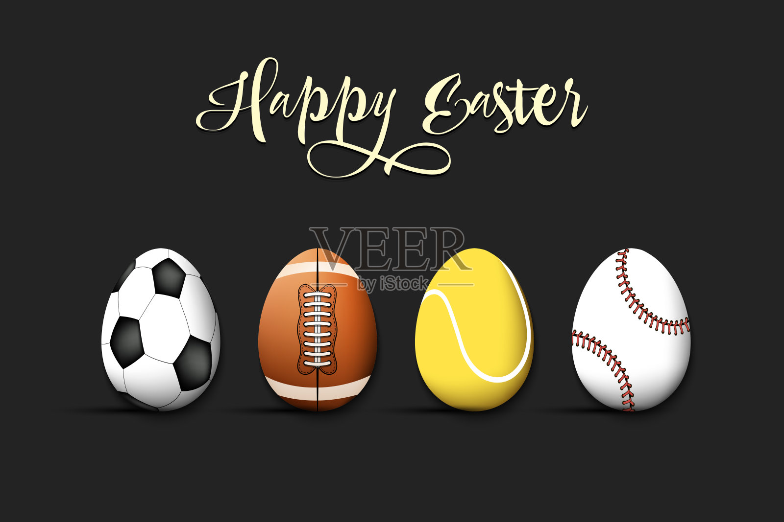 复活节快乐。以运动球的形式产卵插画图片素材