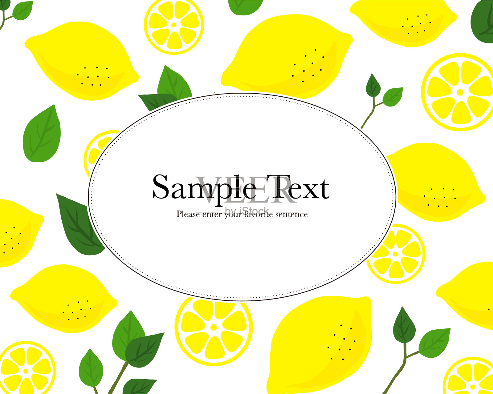 柠檬图案插图背景框架插画图片素材