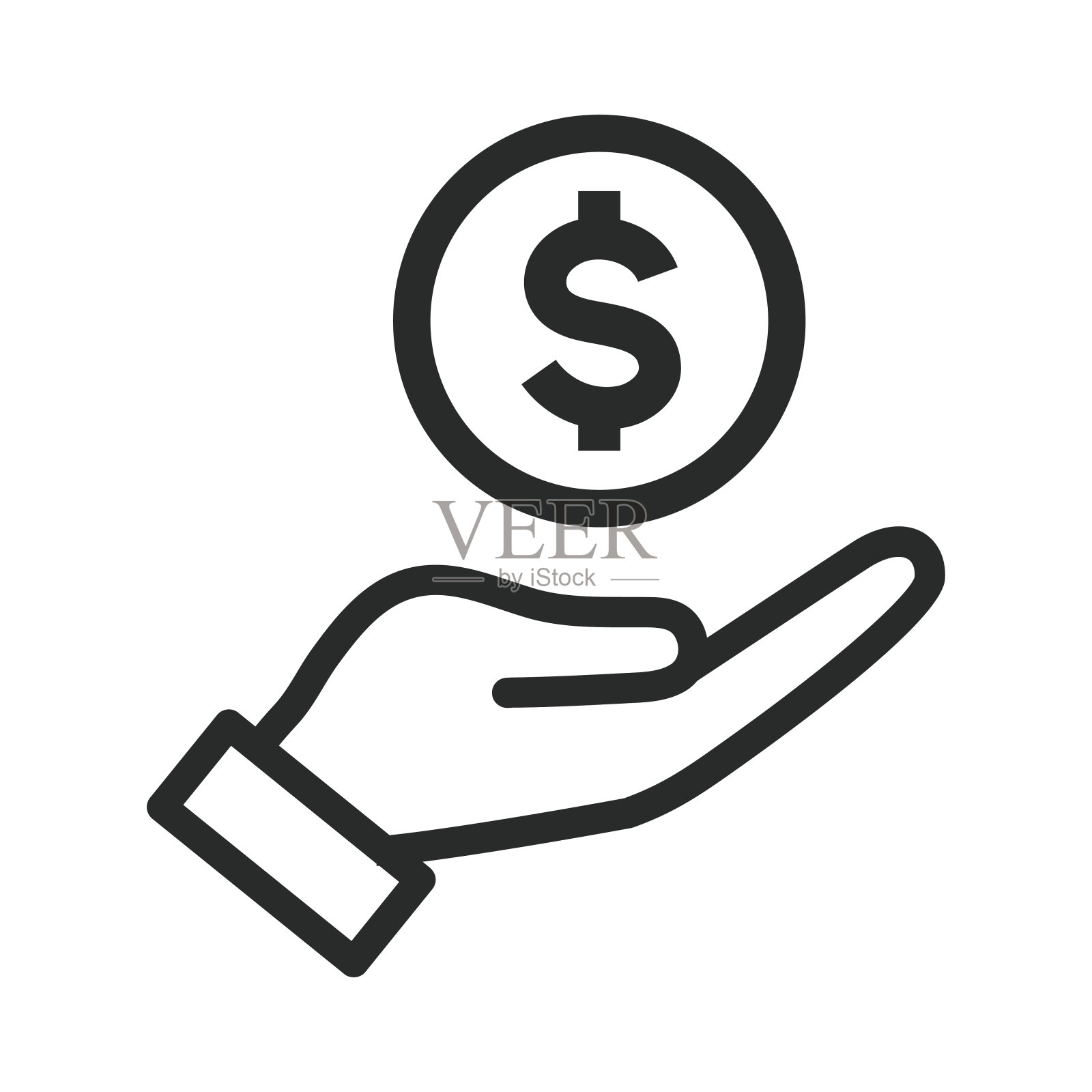 手握金钱图标矢量设计插图插画图片素材