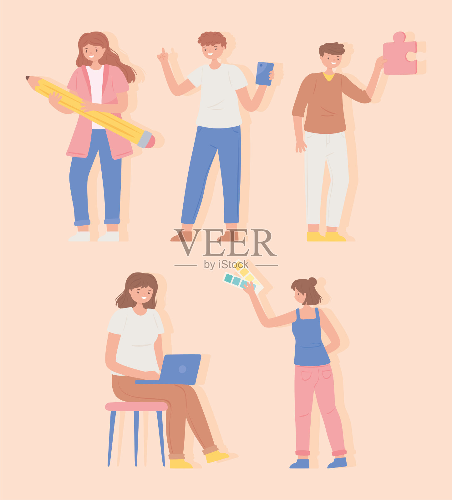 角色设计师工作插画图片素材