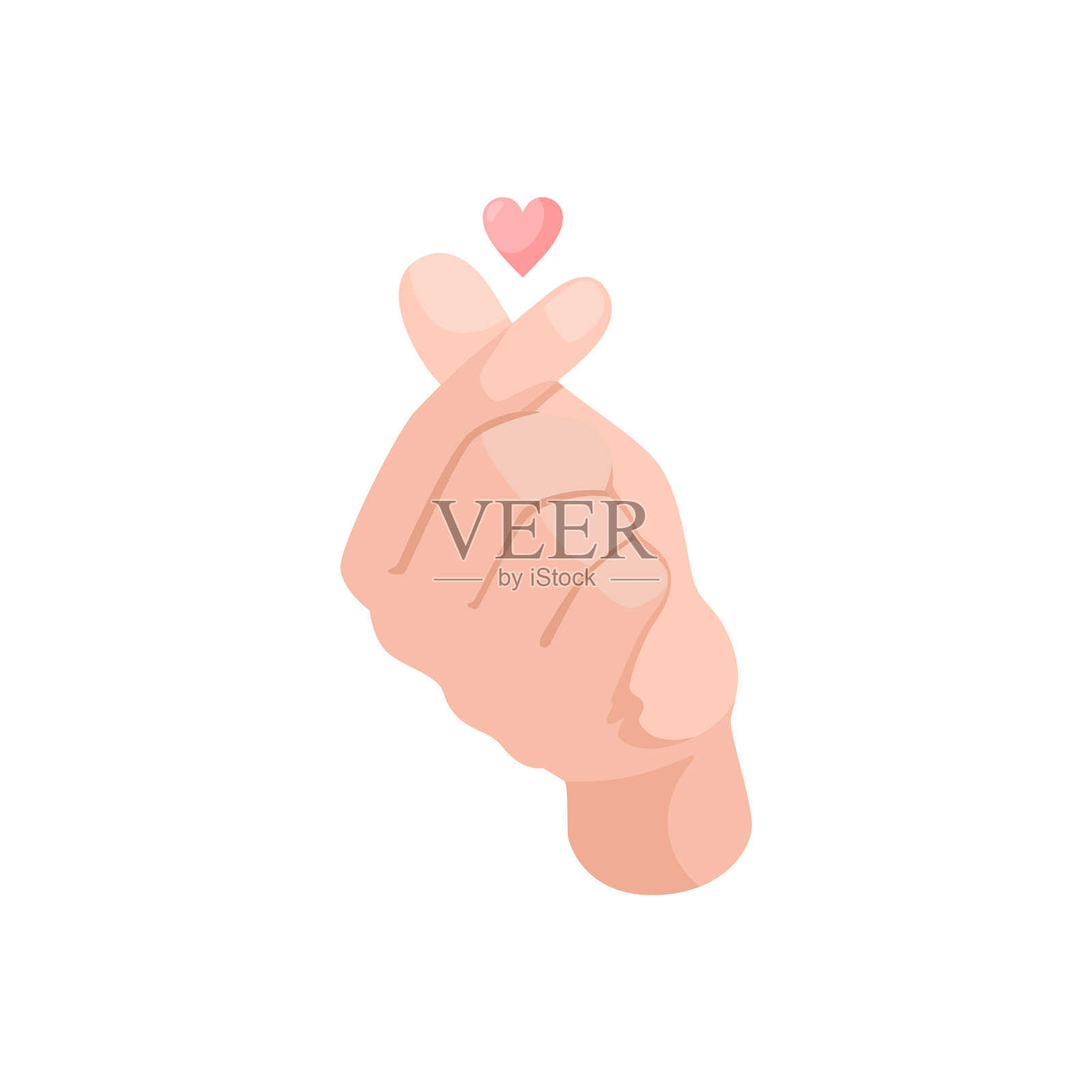 韩语指心我爱你韩语插画图片素材