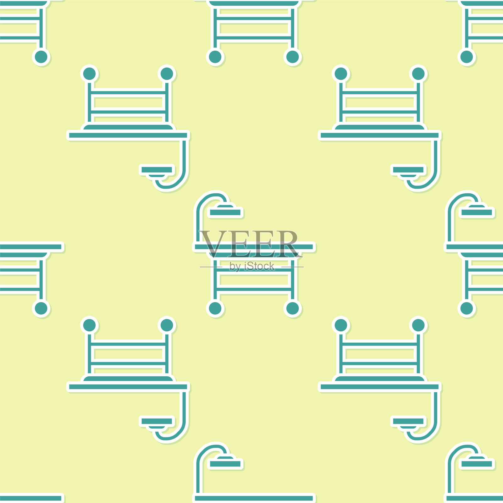 绿色手术台图标隔离无缝插画图片素材