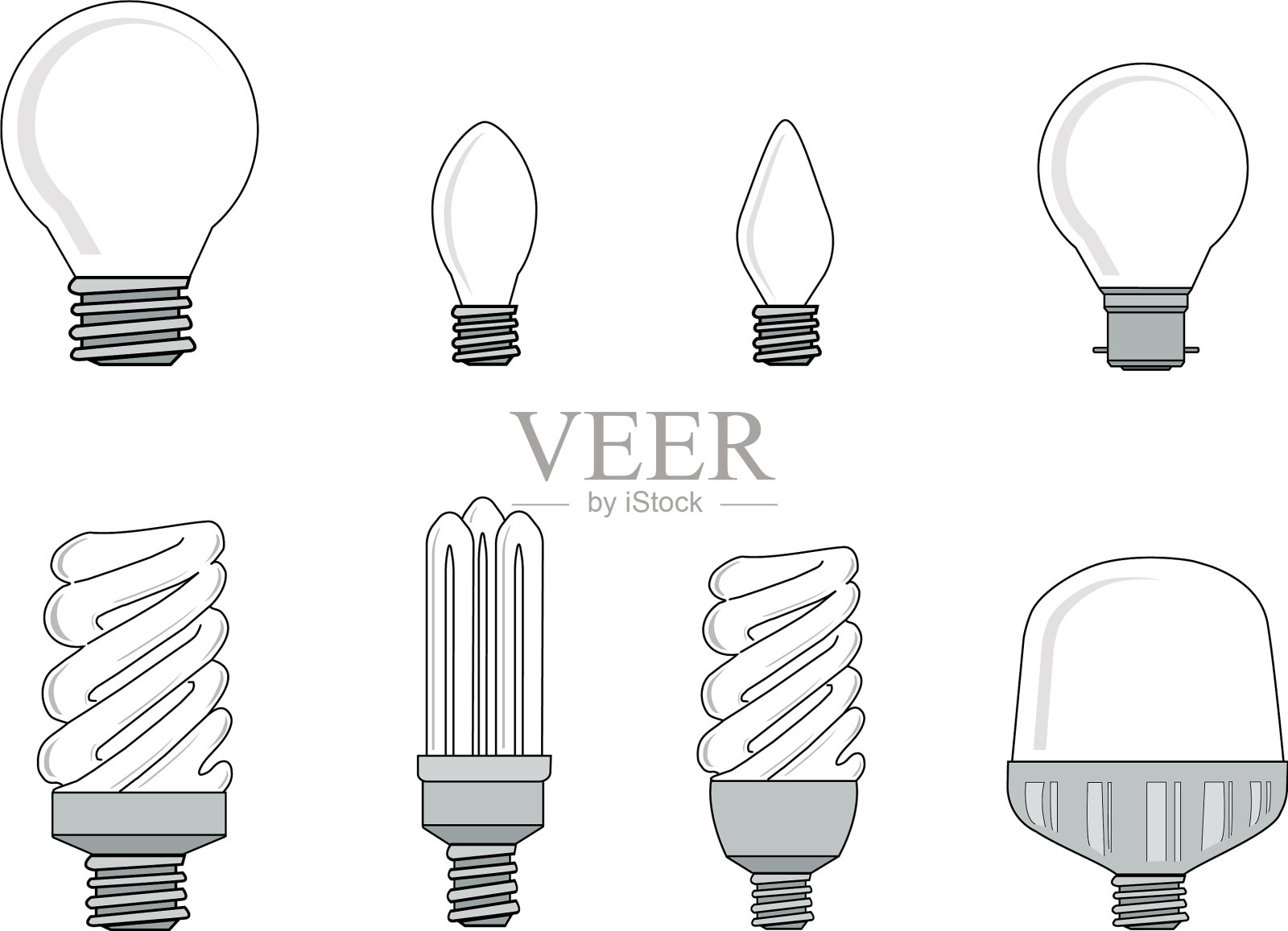 把灯泡放在白色背景上插画图片素材