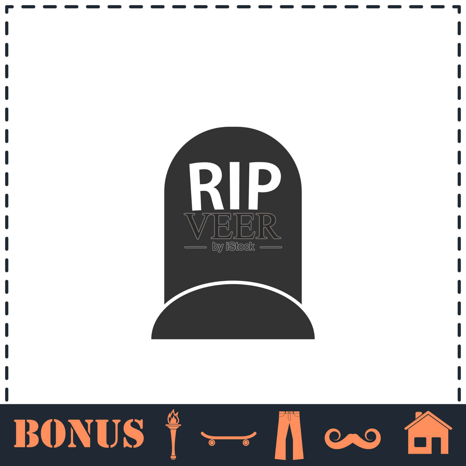 严重的图标平插画图片素材