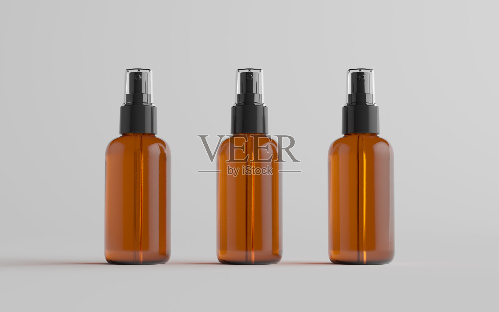 琥珀喷瓶模型-三瓶照片摄影图片