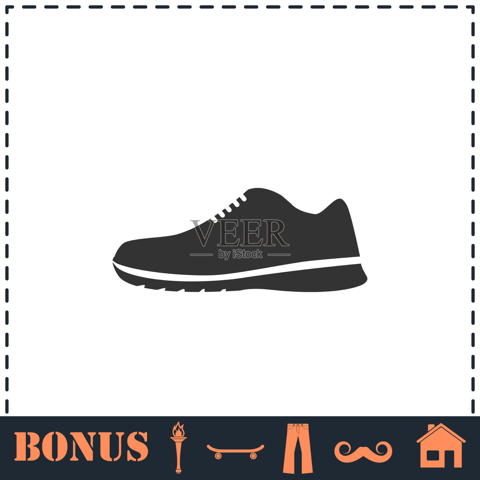 运动鞋图标平插画图片素材