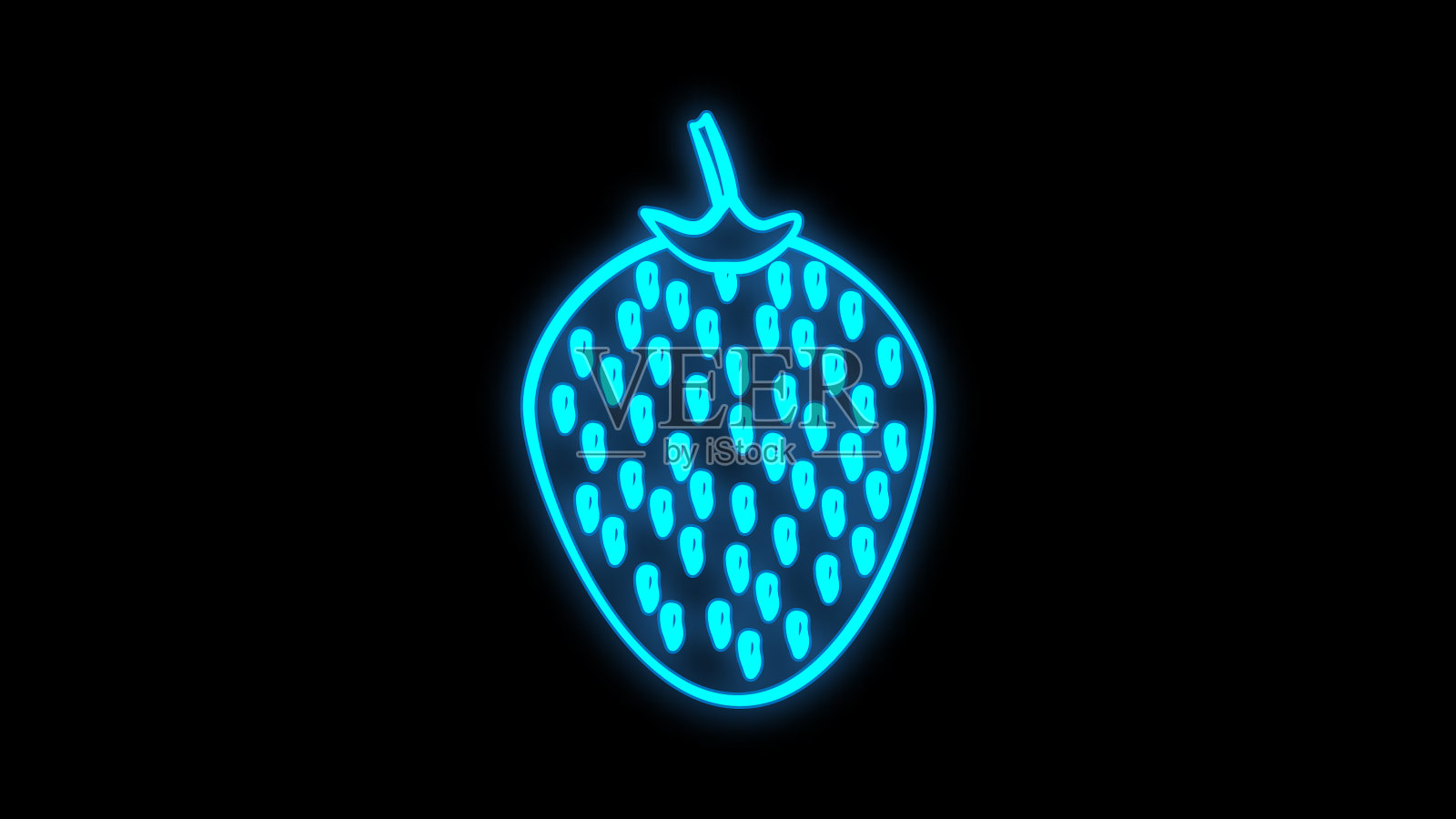 氖草莓氖红插画图片素材