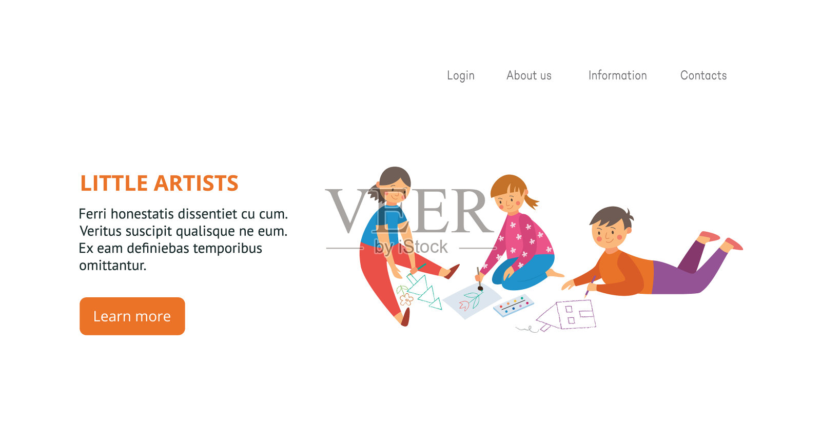 横幅为孩子的创意艺术班与很少设计模板素材