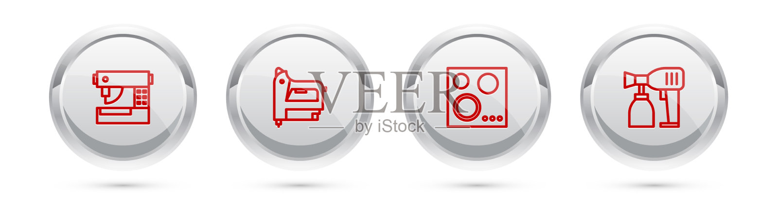 定线缝纫机电气施工插画图片素材