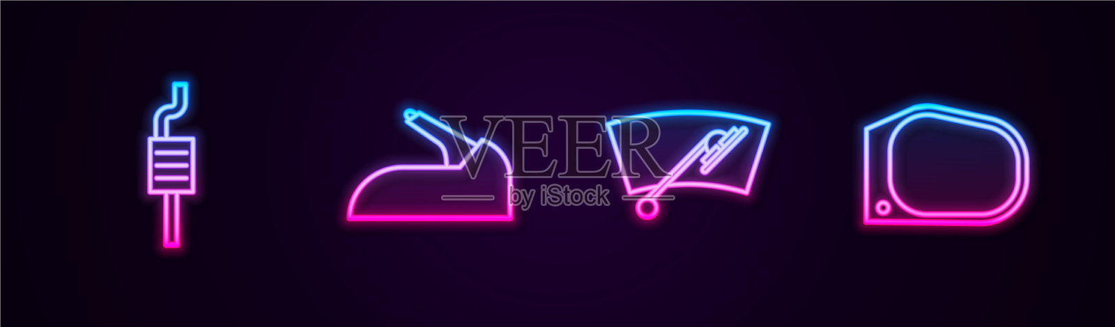 设行汽车消声器手刹雨刷插画图片素材