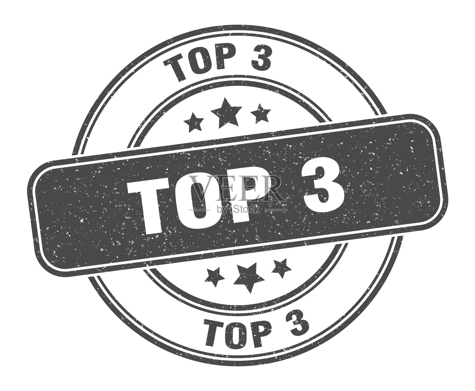 Top 3邮票Top 3标签round grunge标志插画图片素材