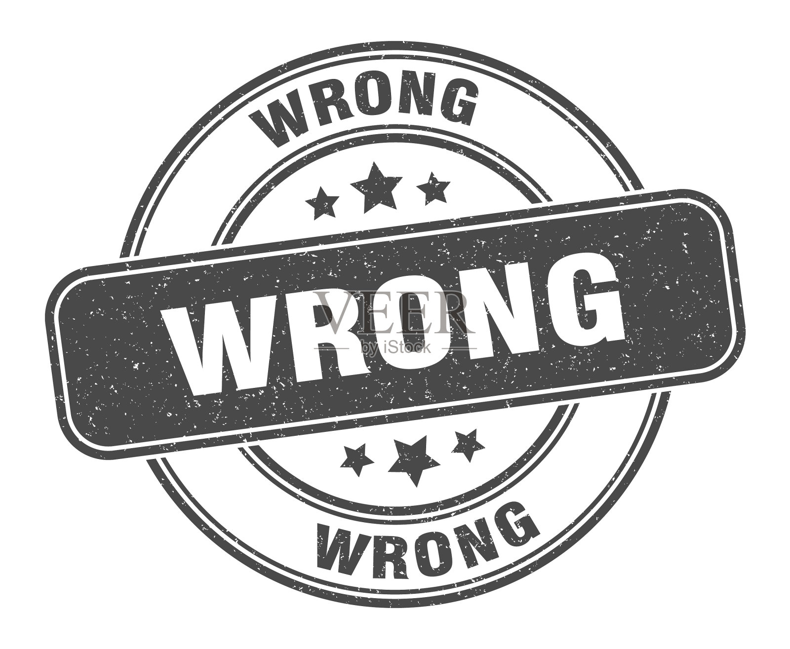 错误的邮票错误的标签圆形垃圾标志插画图片素材