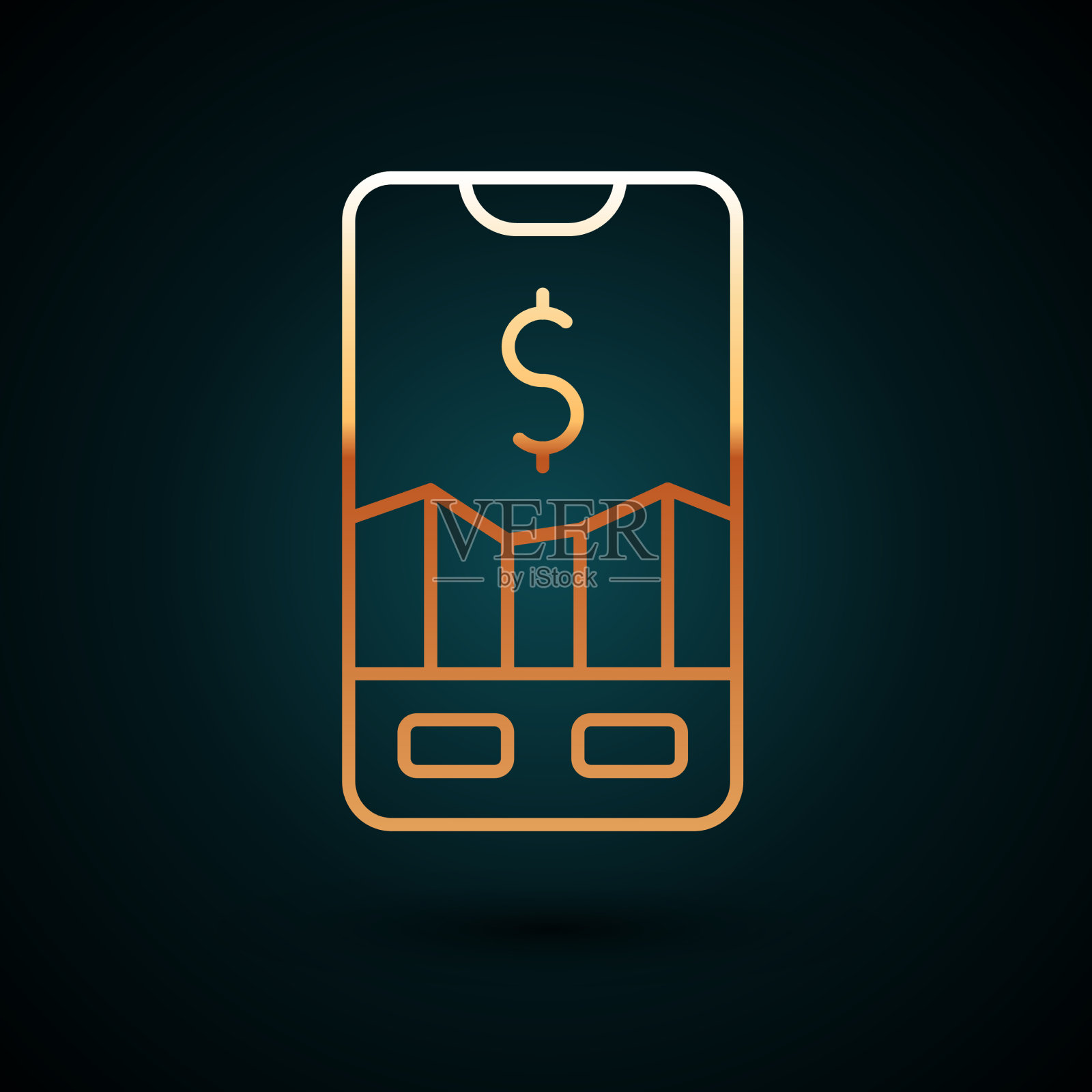 金线移动股票交易概念图标插画图片素材