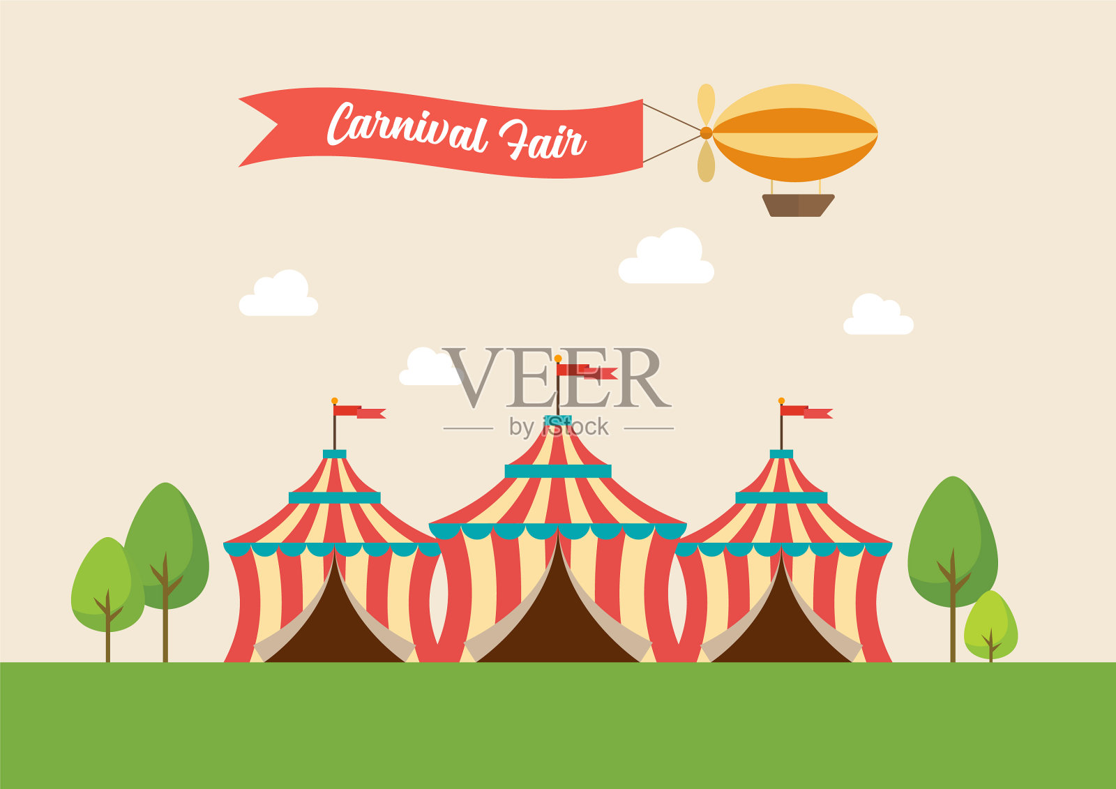 马戏团的帐篷插画图片素材