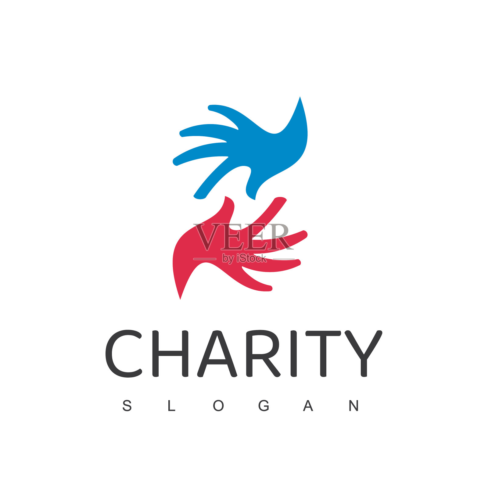 帮助手慈善标志模板插画图片素材