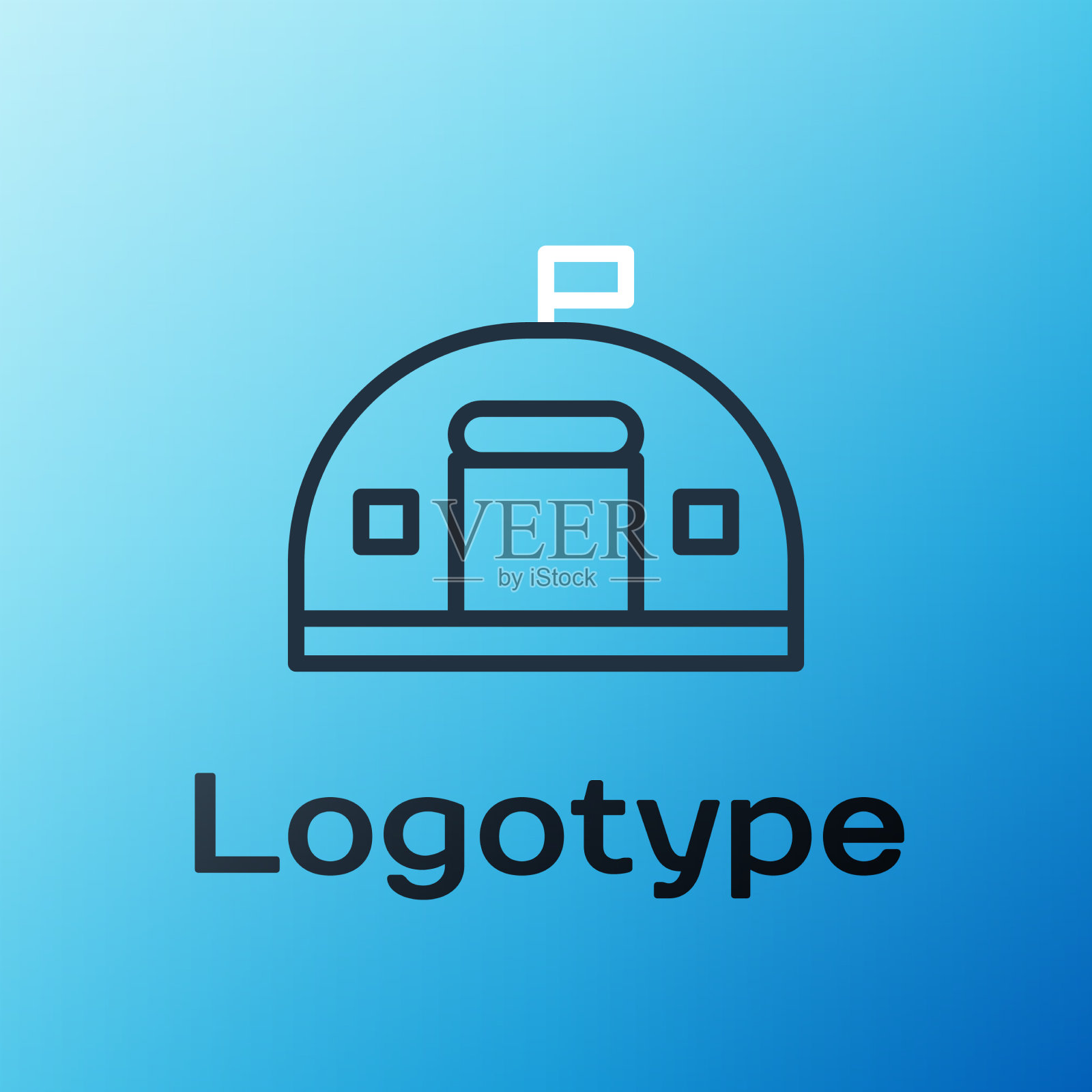 线军兵营站图标孤立上图标素材