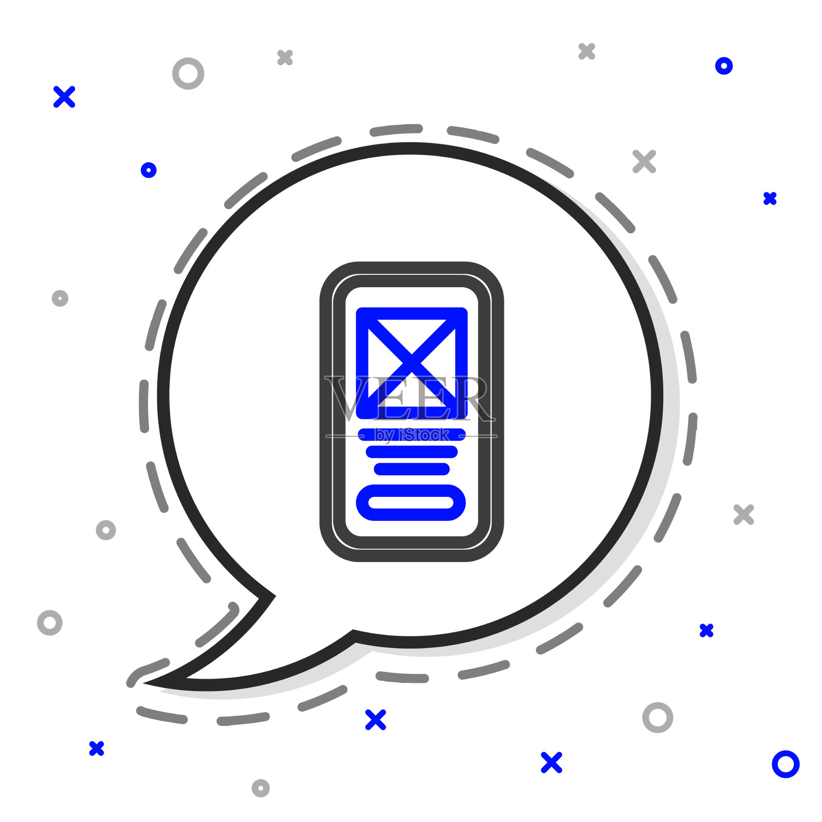 Line UI或ux设计图标隔离在白色上图标素材