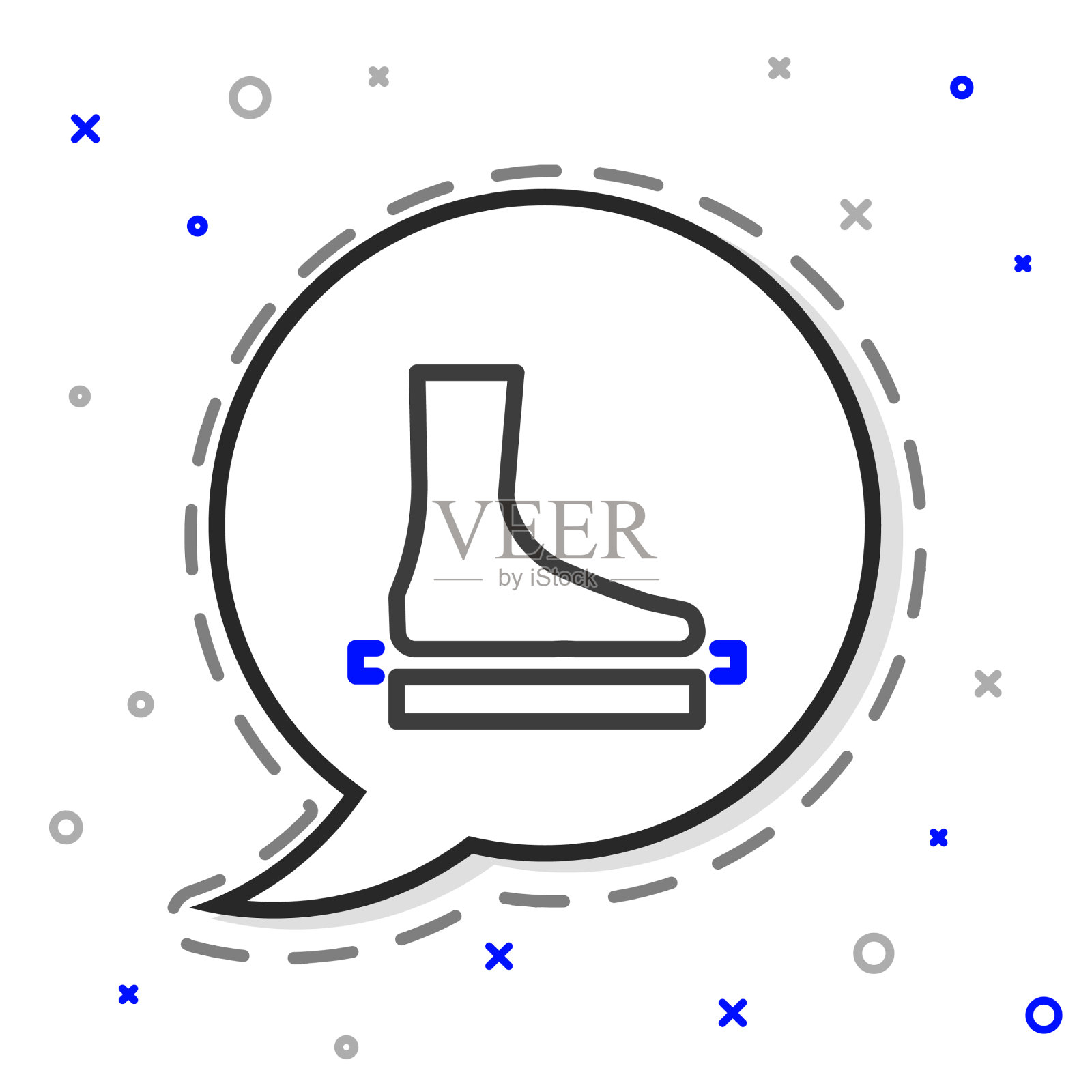 线扁脚图标孤立在白色背景上插画图片素材