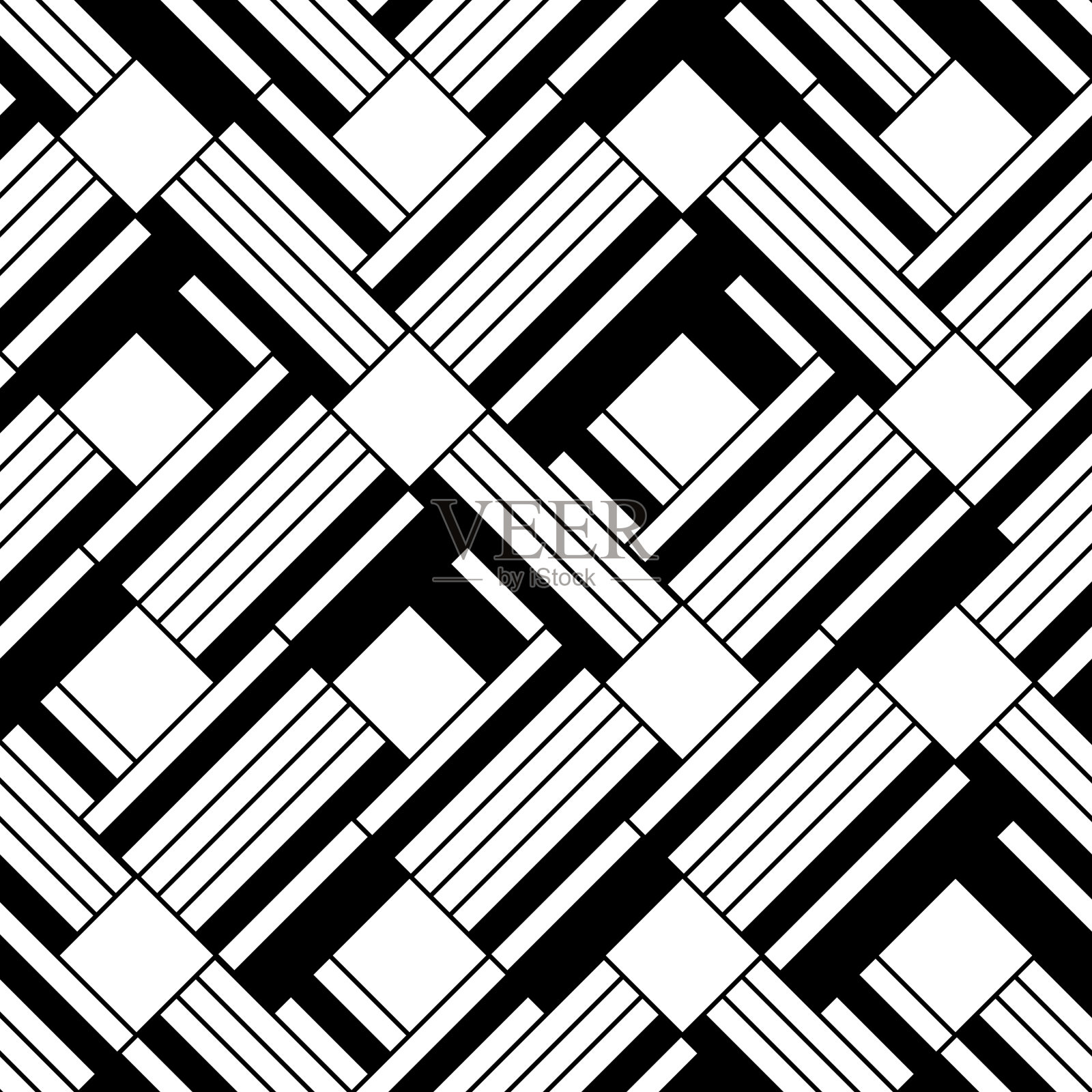 无缝模式与斜黑带插画图片素材