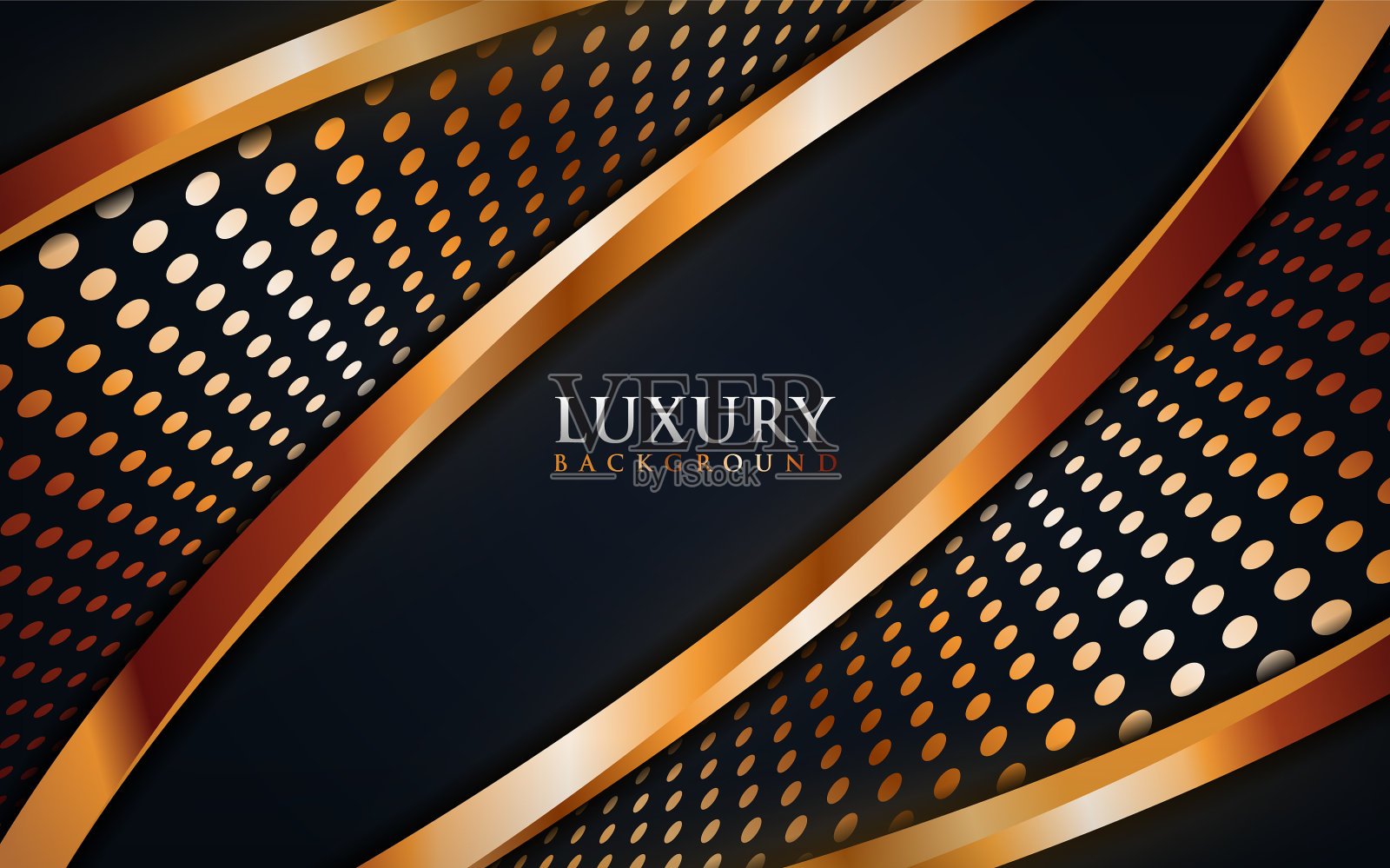 奢华的深色背景与金色线条相结合插画图片素材