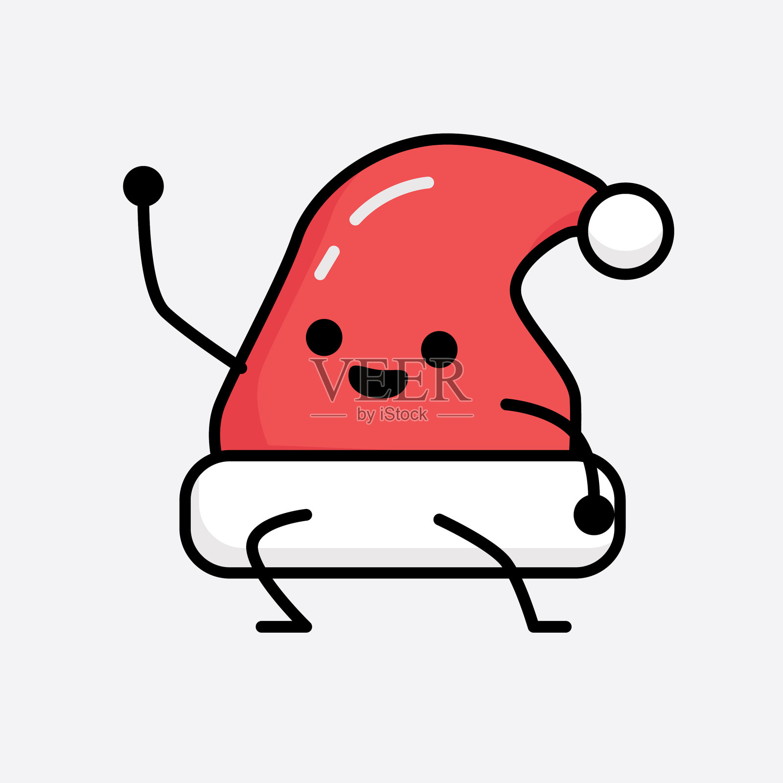 可爱的圣诞帽人物插画图片素材