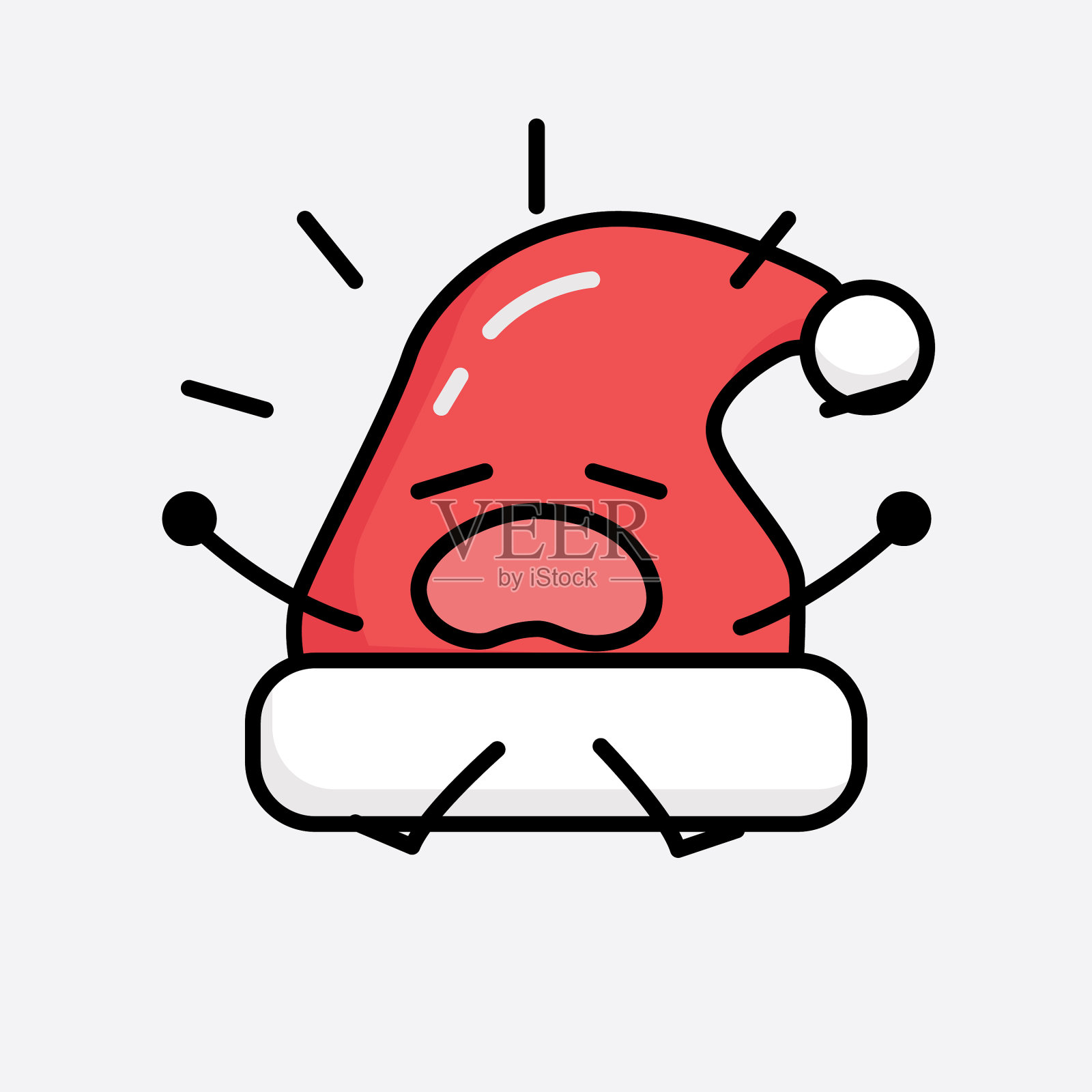 可爱的圣诞帽人物插画图片素材