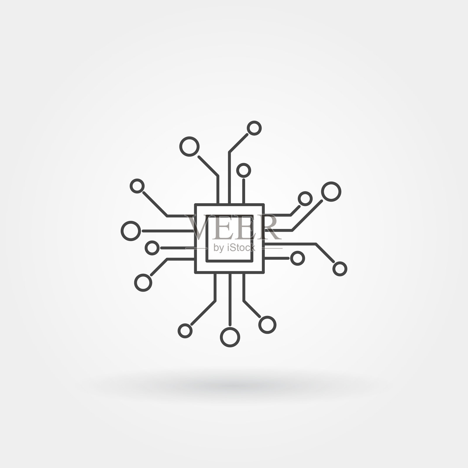 数字图标单独与现代线隔离或插画图片素材