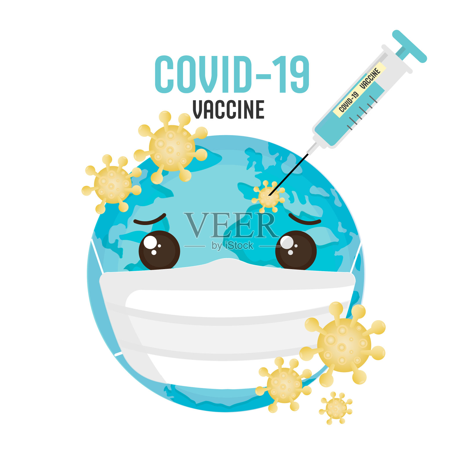 抗冠状病毒病COVID-19感染插画图片素材