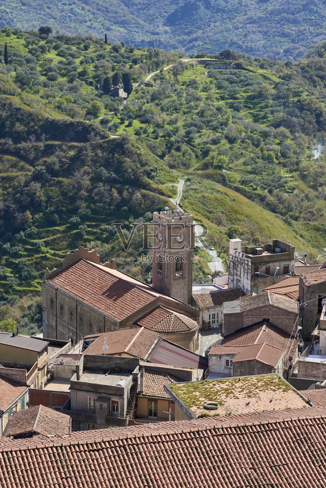 西西里火山下的一个国家照片摄影图片