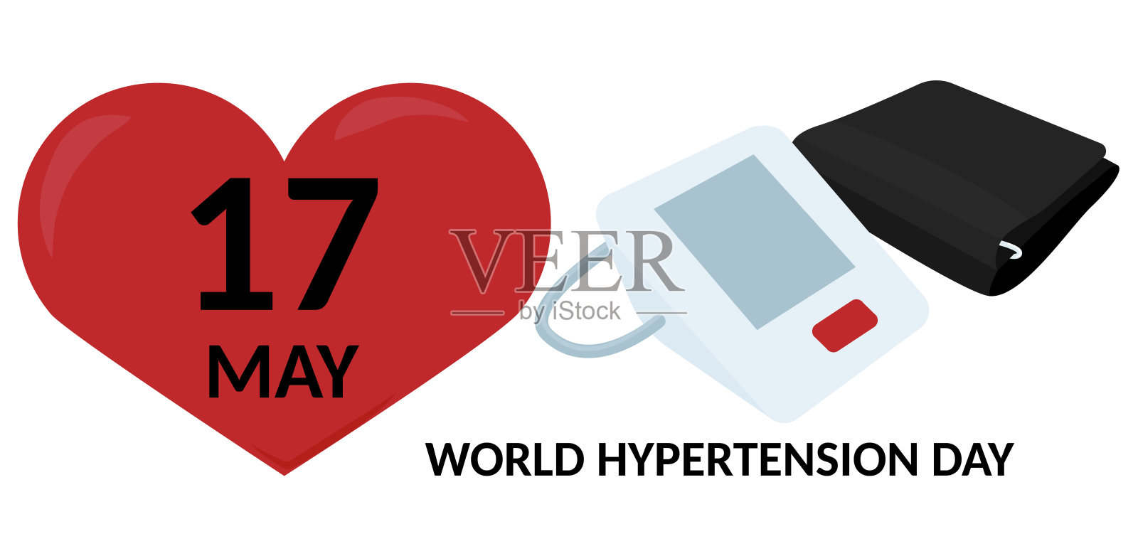 世界高血压日，5月17日。血压插画图片素材