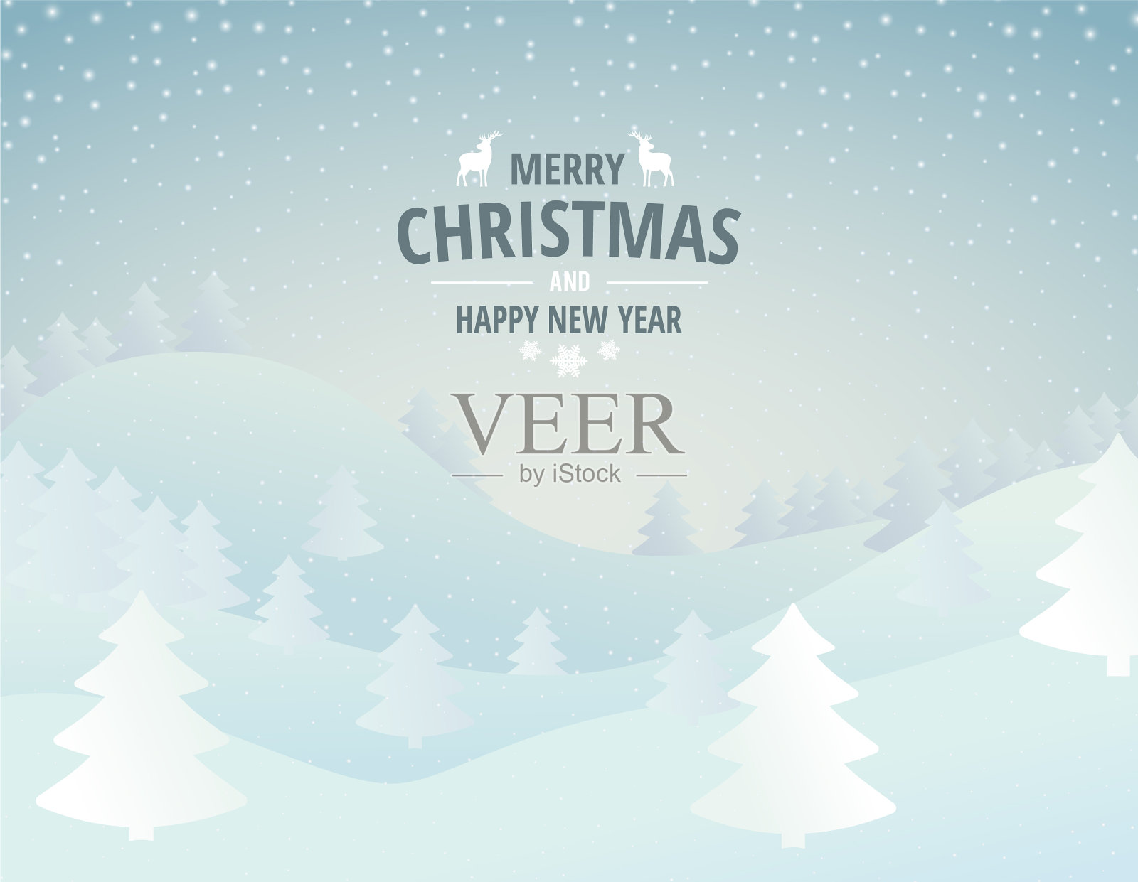 冬天的风景插画图片素材