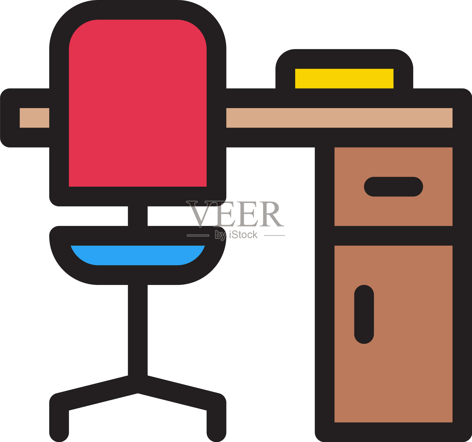 桌子上插画图片素材