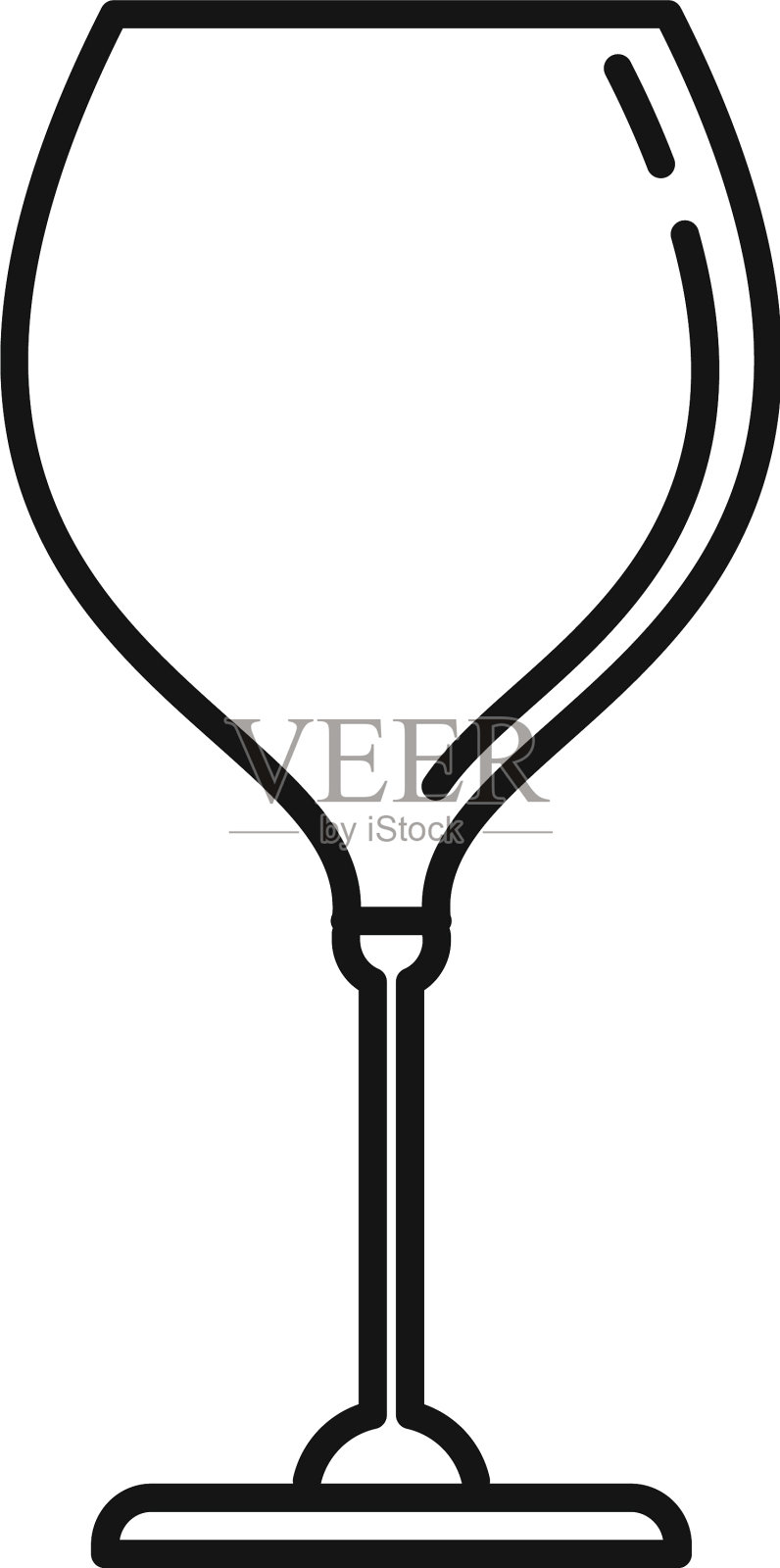 梅洛葡萄酒杯图标轮廓风格设计元素图片