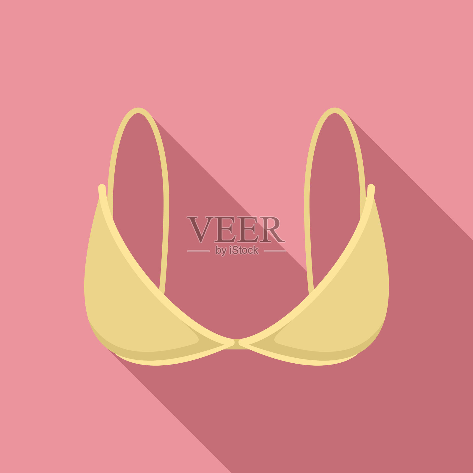 短裤文胸图标平坦风格插画图片素材