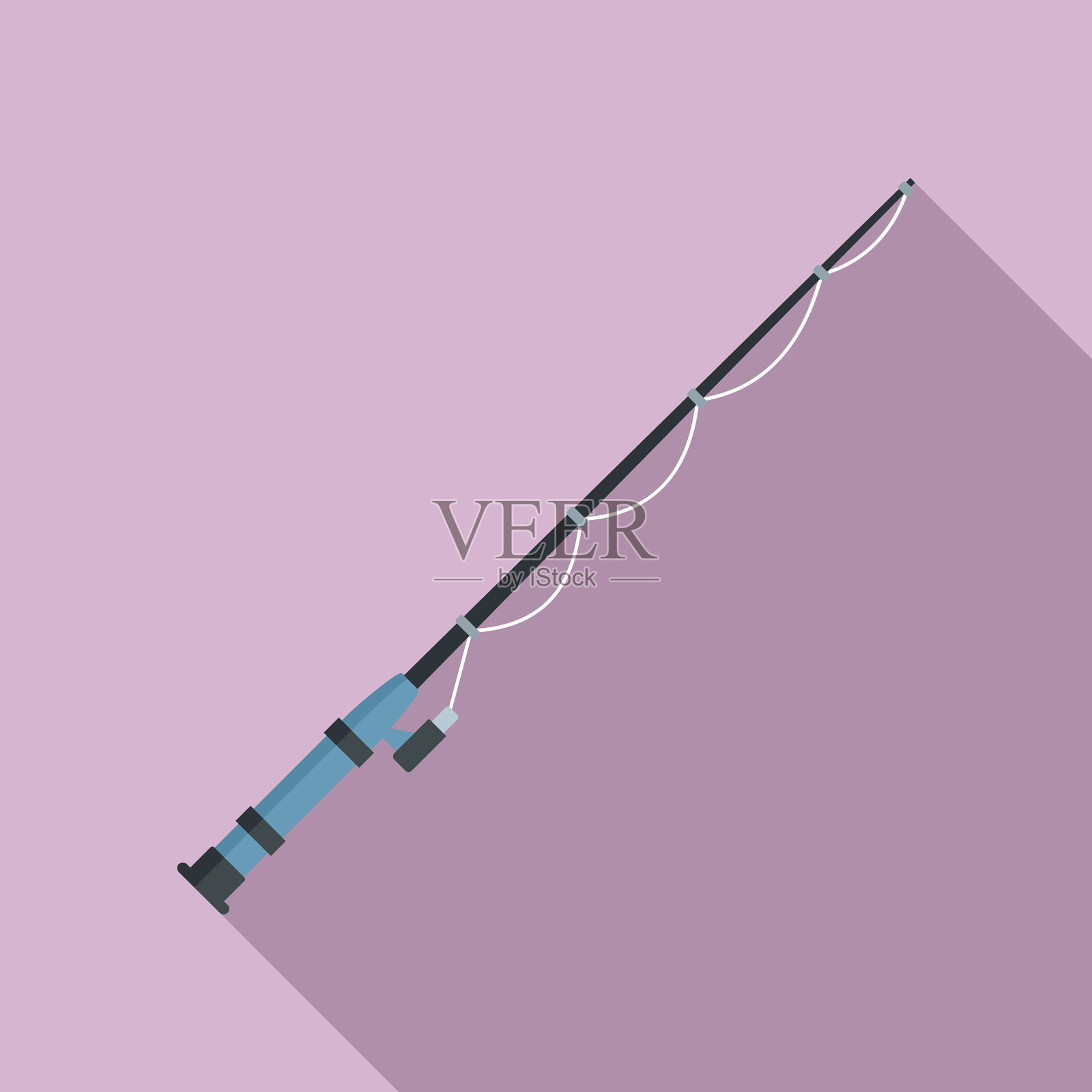 钓竿扁担图标风格插画图片素材