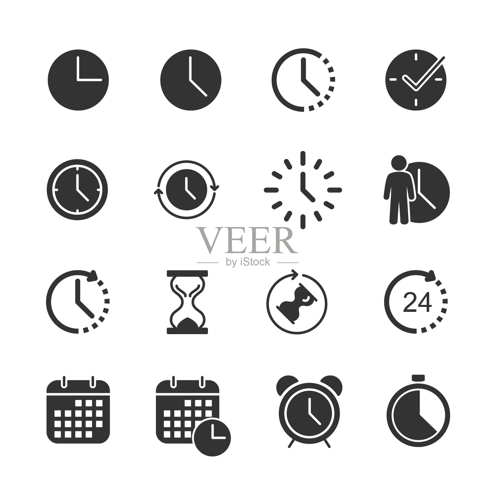 矢量图像的一个设定时间的图标。图标素材