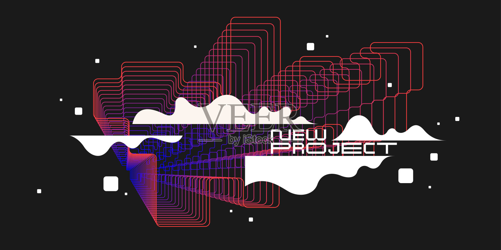 现代背景与抽象元素和动态形状。彩色斑点的组成。矢量插图。插画图片素材