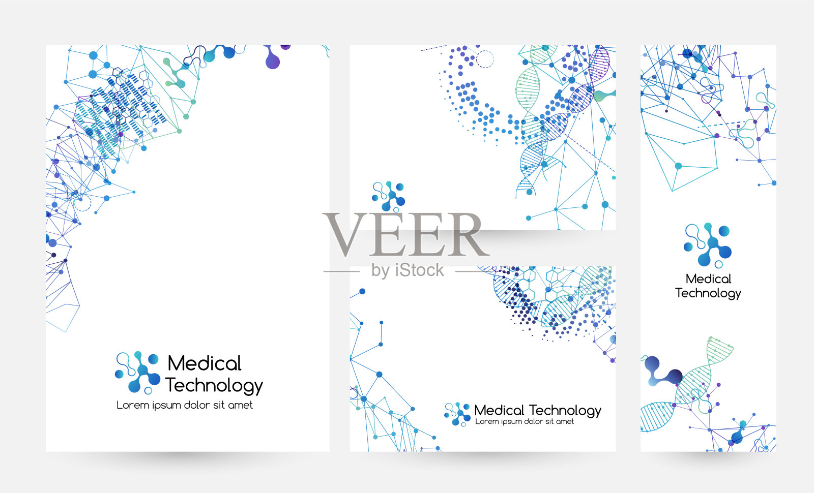 医疗技术横幅。制药、生物技术、实验室概念。插画图片素材