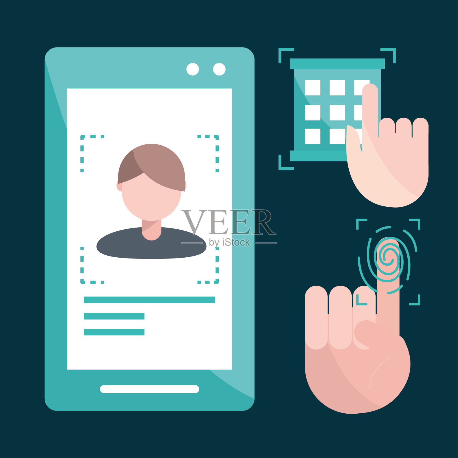 生物验证控制插画图片素材