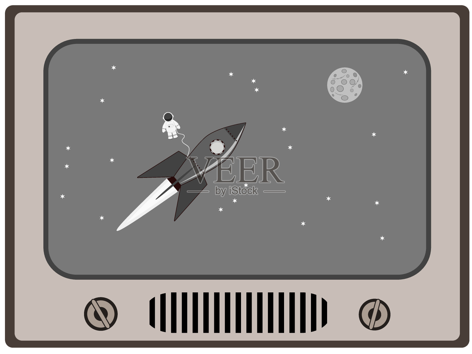 飞向月球插画图片素材