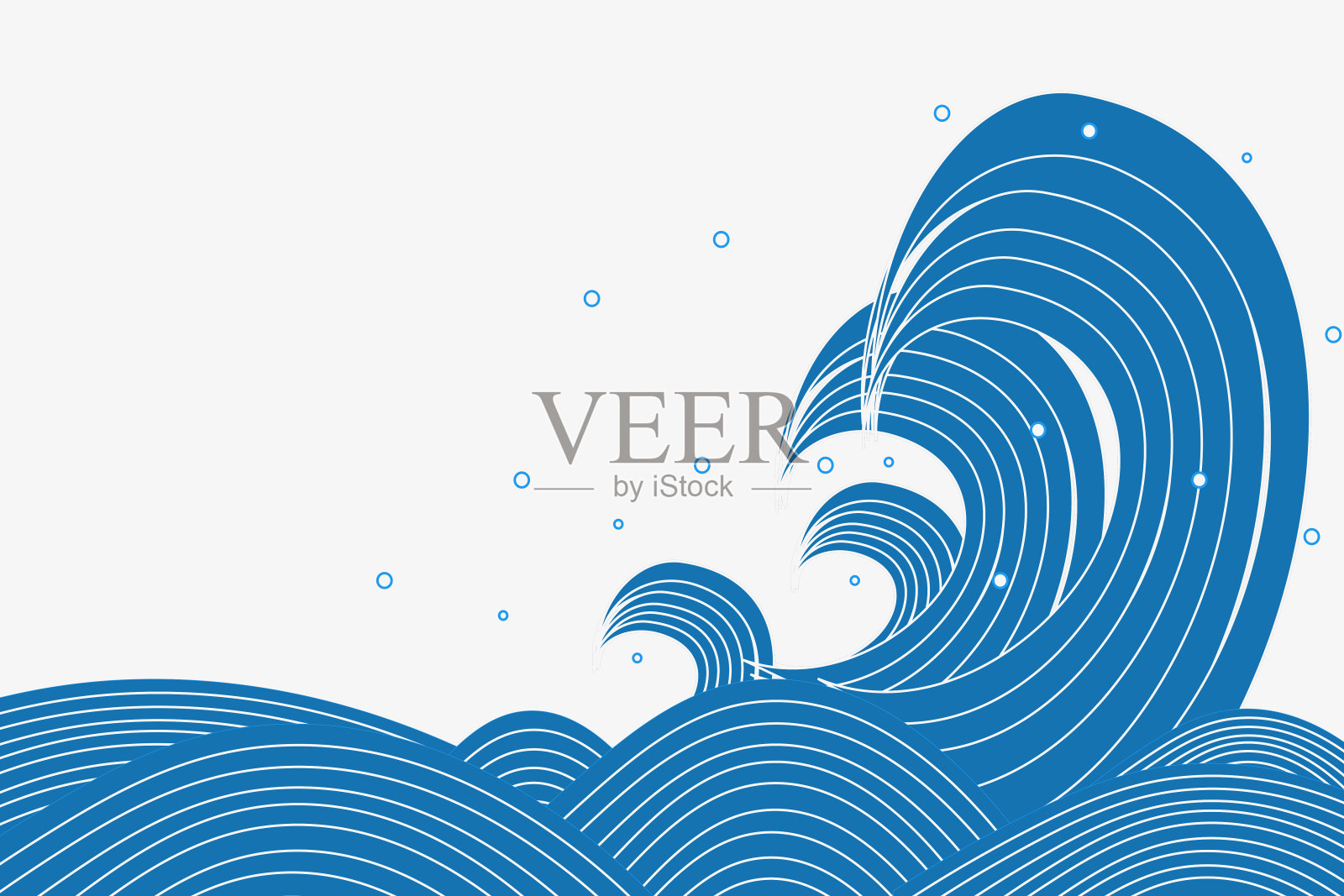 日式海浪插画图片素材