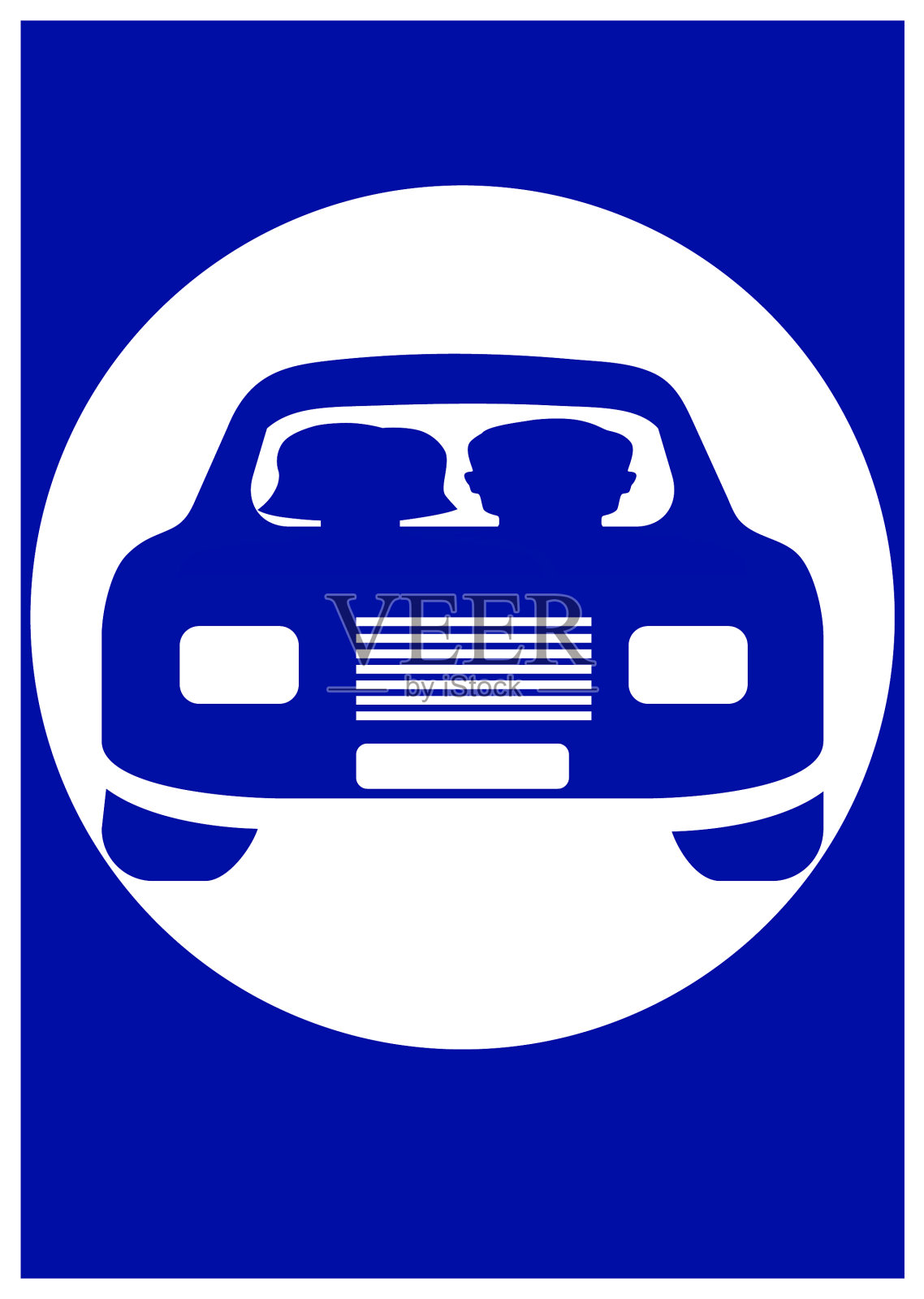 蓝色背景下的一男一女插画图片素材