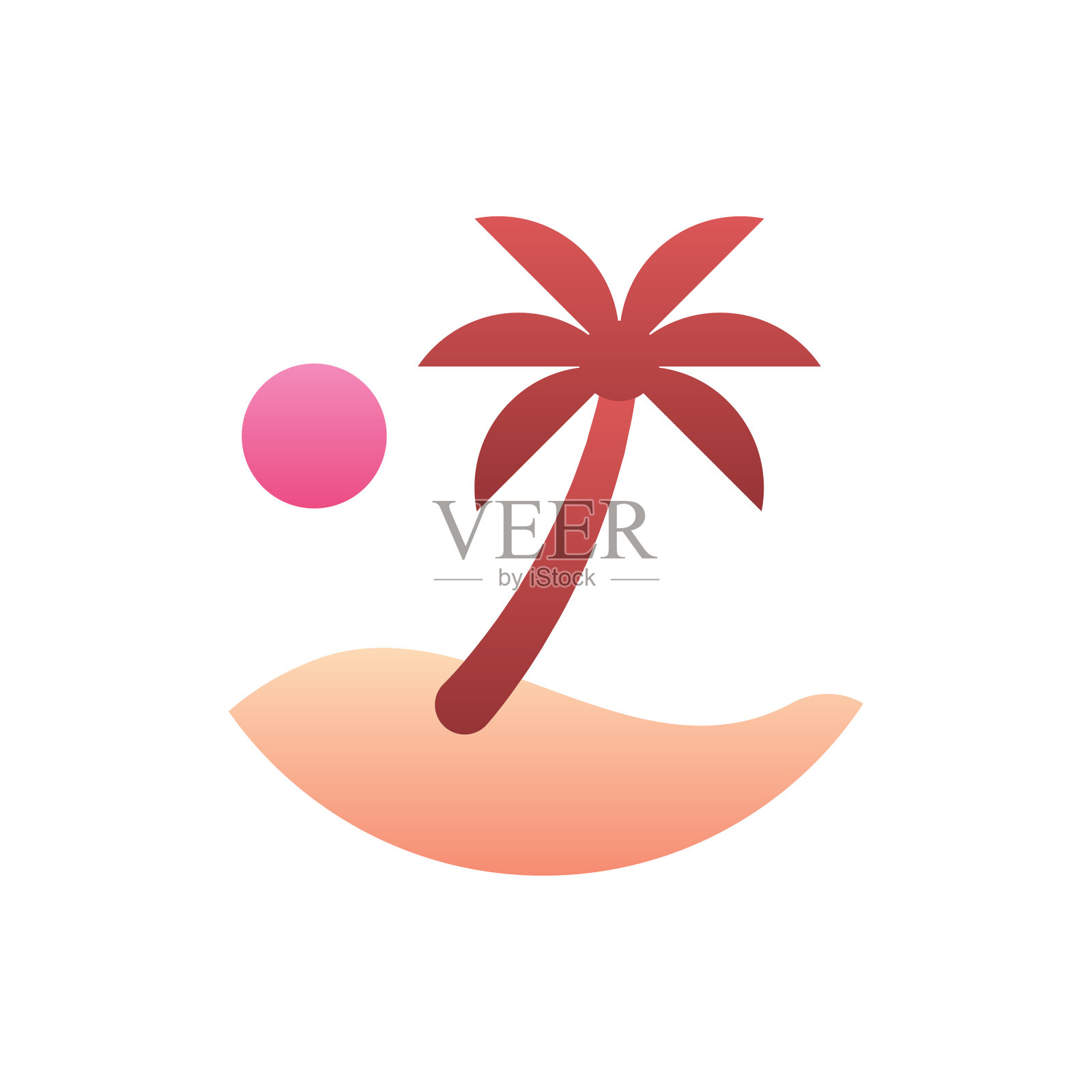 手掌矢量平面渐变图标样式插图。EPS 10个文件插画图片素材