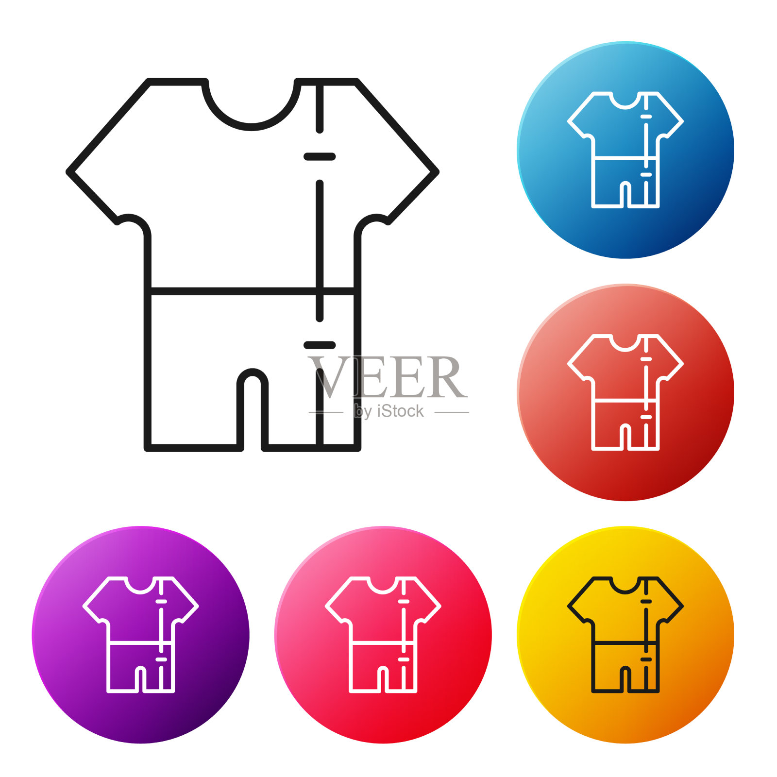 黑色线运动田径服图标孤立在白色图标素材