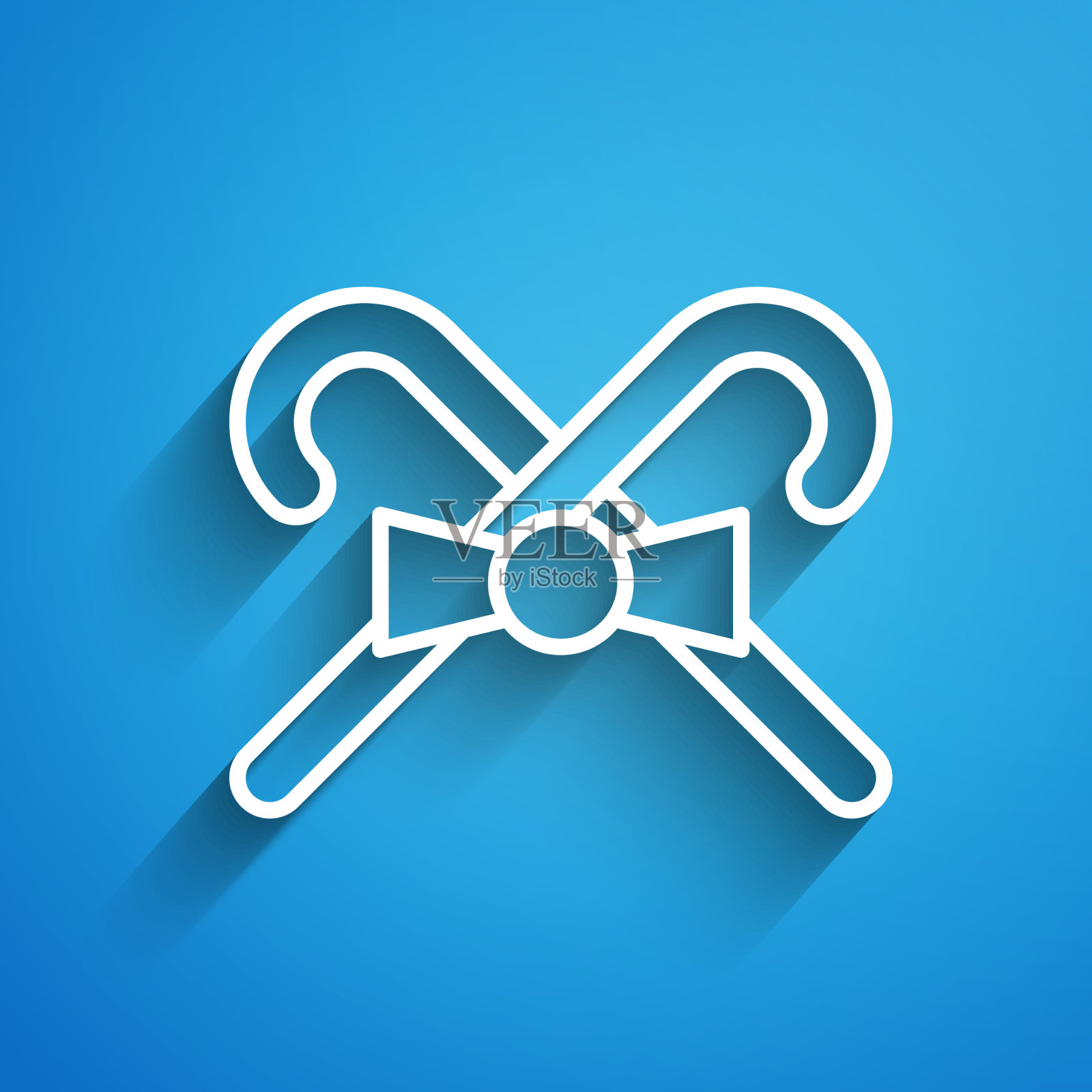 白色线圣诞糖果手杖条纹图标插画图片素材