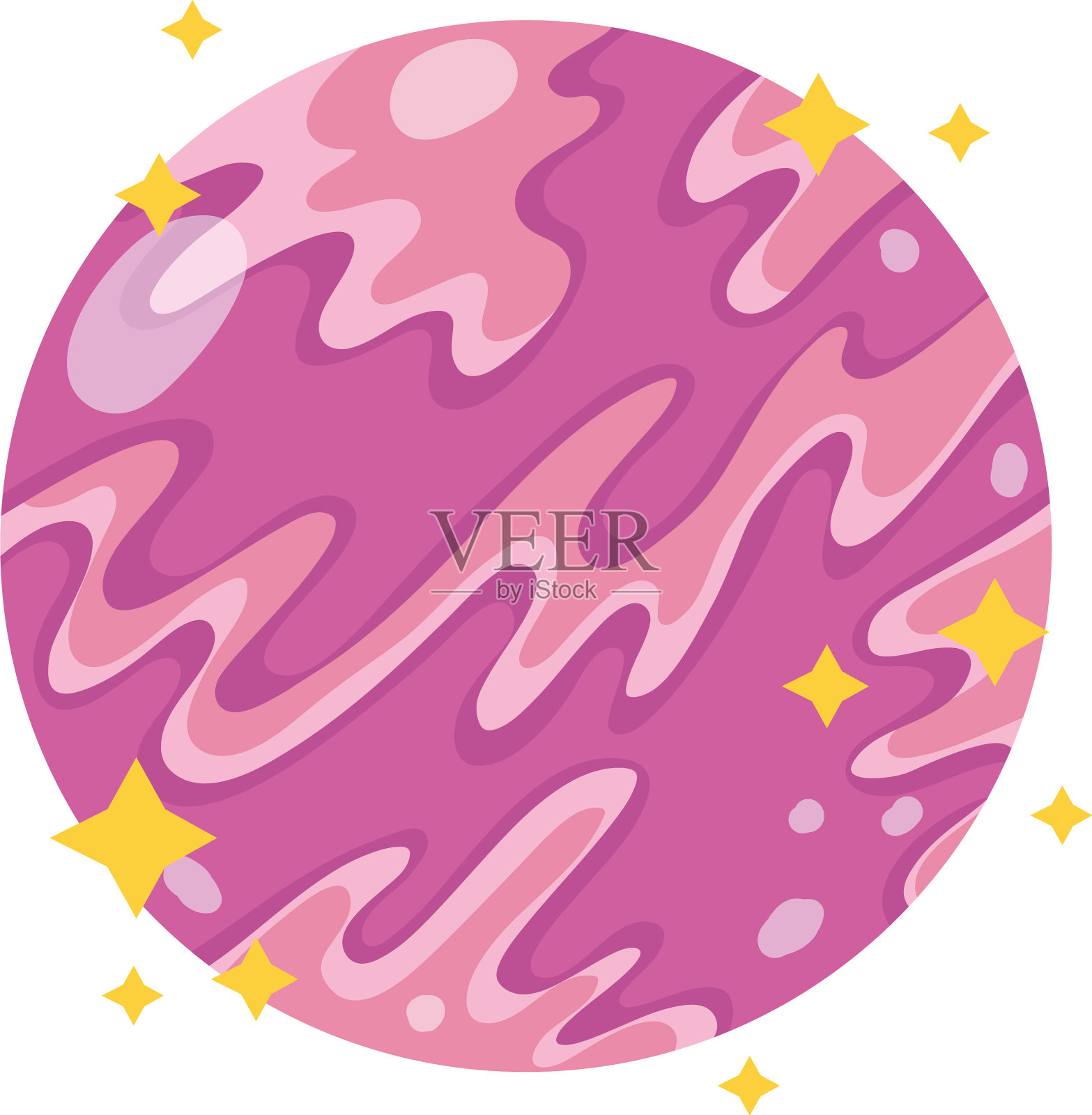 行星金星太空星系天文学卡通设计元素图片