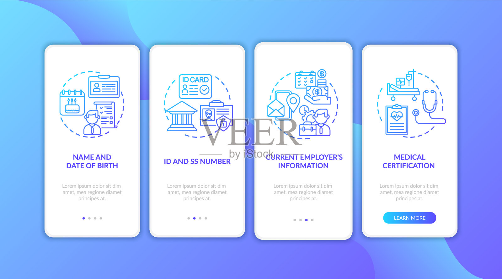 船上伤残保险索赔信息插画图片素材